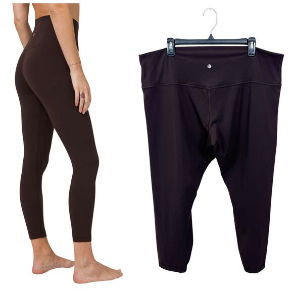 Lululemon | Align Pant II 25" French Press Chocolate Brown Plus Size Leggings 20 - Picture 1 of 9